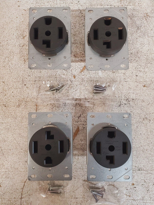 4  Qty Pass & Seymour Legrand Dryer Receptacle  Flush Mounts 3P 4W 3864 (4 Qty)