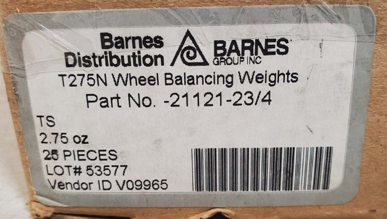 25 Qty. of Barnes Distribution T275N Wheel Balancing Weights 21121-23/4 (25 Qty)