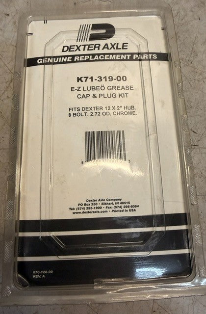 Dexter Axle E-Z Lube Grease Cap & Plug Kit K71-319-00 Trailer Hub Cover