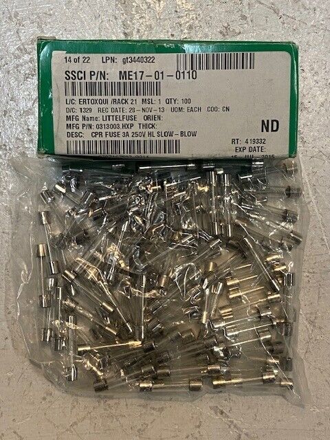 100 Pieces Littelfuse ME17-01-0110 | 0313003.HXP Fuses