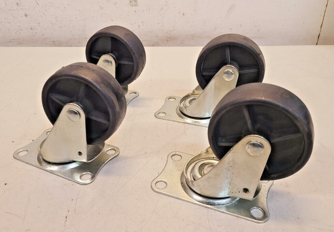 4 Quantity of Heavy Duty Plastic Casters 3" Diameter (4 Qty)