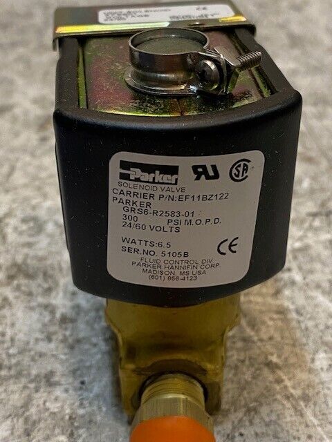 Parker Carrier Solenoid Valve EF11BZ122 | 3/8 SAE Volts 24/60 Watts 6.5