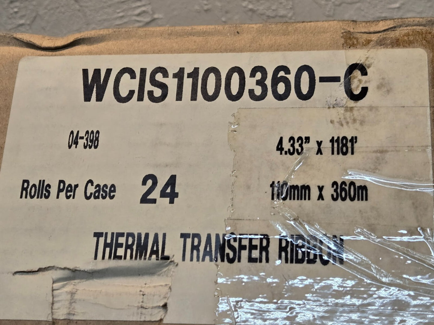 24 Quantity of Thermal Transfer Ribbons WCIS1100360-C | 4.33" x 1181' (24 Qty)