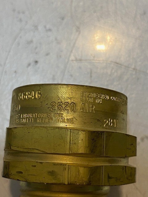 Rego Pressure Relief Valve 8684G Pop Action Brass 250 PSI 1" NPT 2620 Air