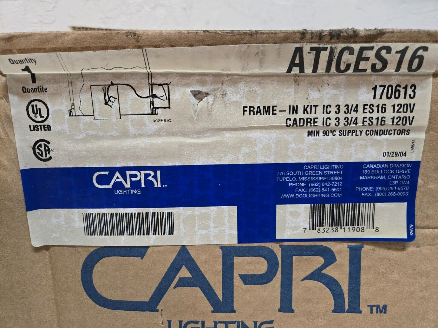 2 Quantity of Capri Lighting Ceiling Mount Lighting Frame ATICES16 (2 Quantity)