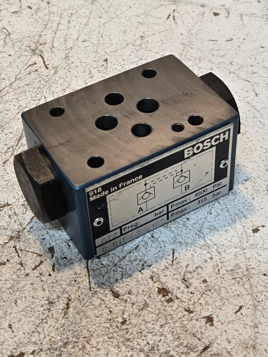 Bosch Manifold Check Valve 0 811 024 105 | 872 | Max Pressure 4500 PSI 315 Bar
