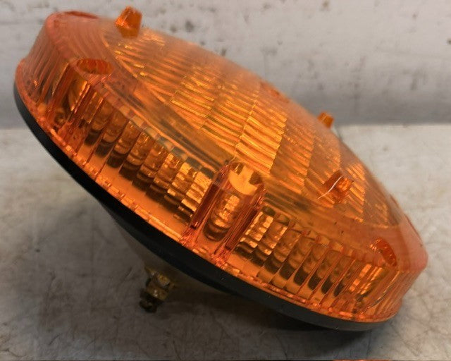 Round Amber Commercial Style Vehicle Turn Signal Warning Lamp Automotive Unit