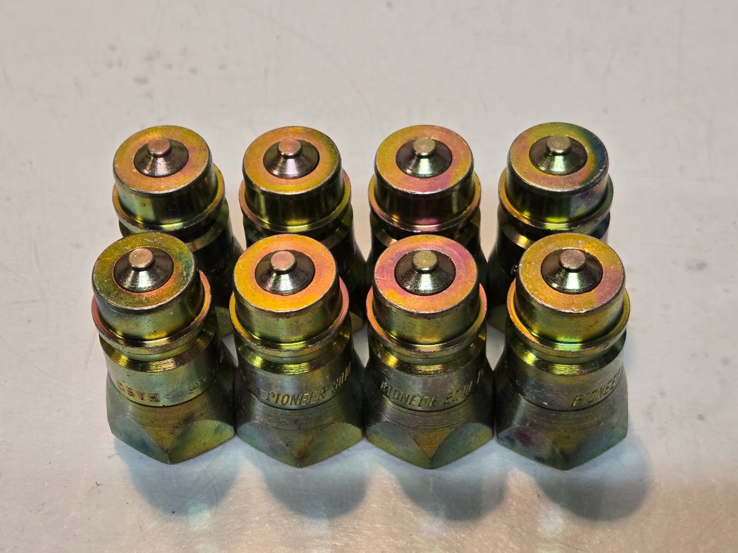 8 Quantity of Pioneer 8010-15P 1/2" Valved Hydraulic Nipples 3/4"-16 ORB (8 Qty)