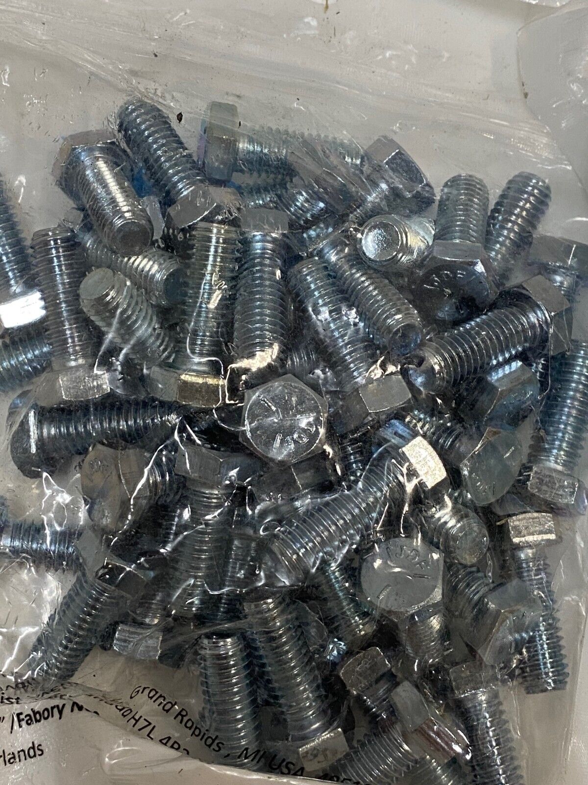 10 Bags of 50 Each of 23KZ56 Hex Head Cap Screws Grade 5 Zinc (500 Quantity)