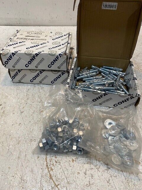 200 Quantity of Confast Wedge Anchors WA38214 3/8" x 2-1/4" (4 Boxes Of 50 Each)