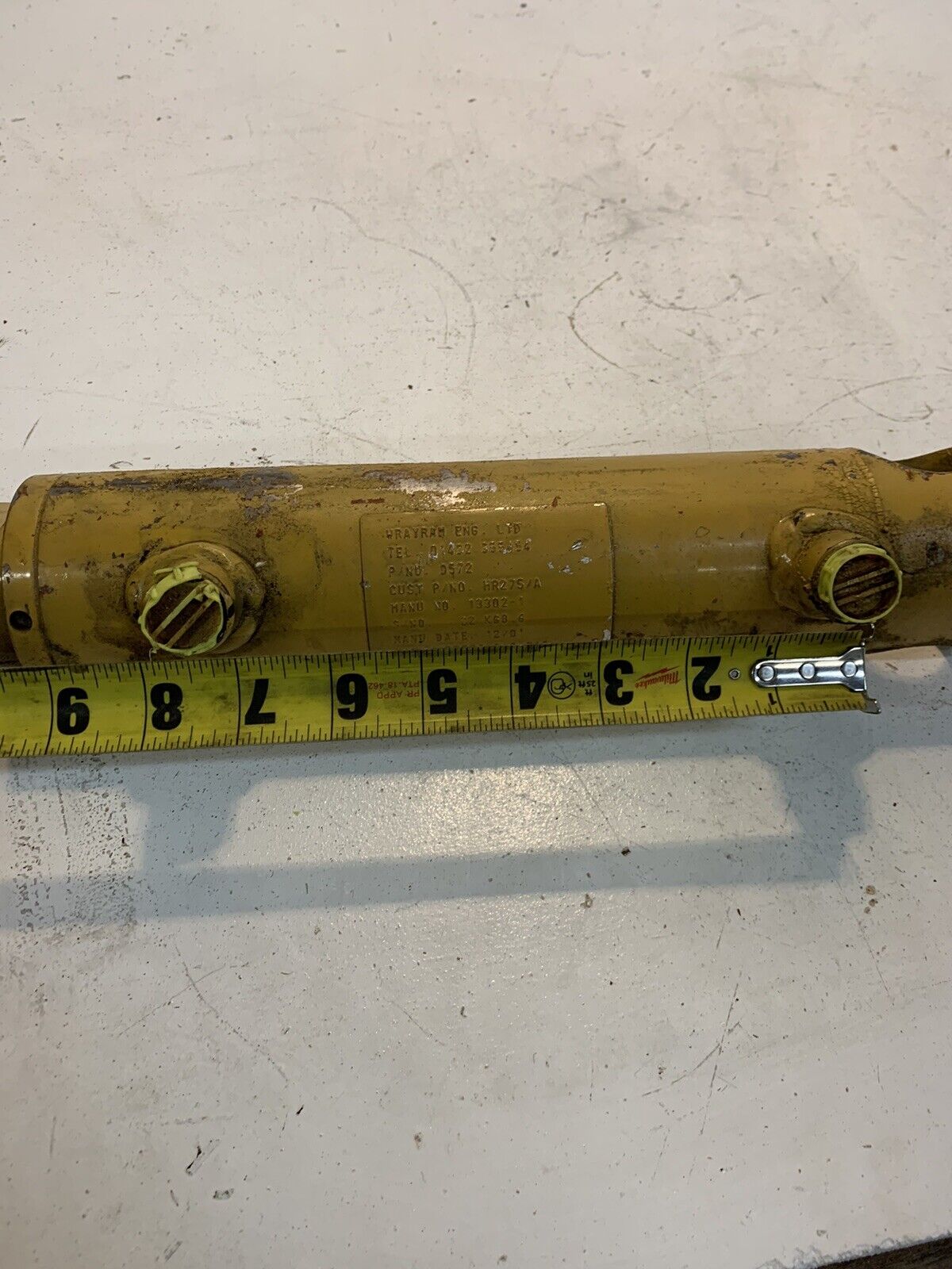 Wrayram Eng. D572 Hydraulic Cylinder HR275/A | 13302-1 | Mesaurements pictured