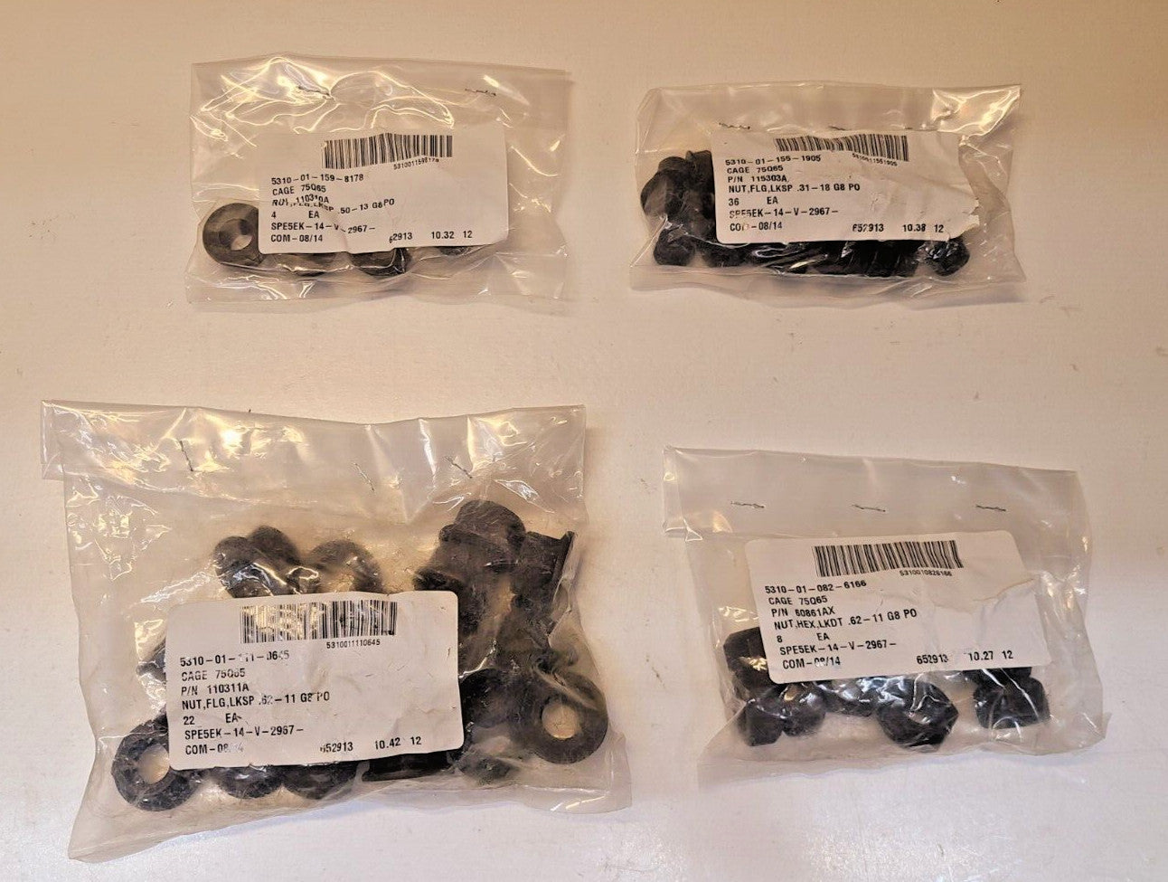 70 Qty of Lock Nuts 110311A | 115303A | 60861AX | 110310A (70 Qty)