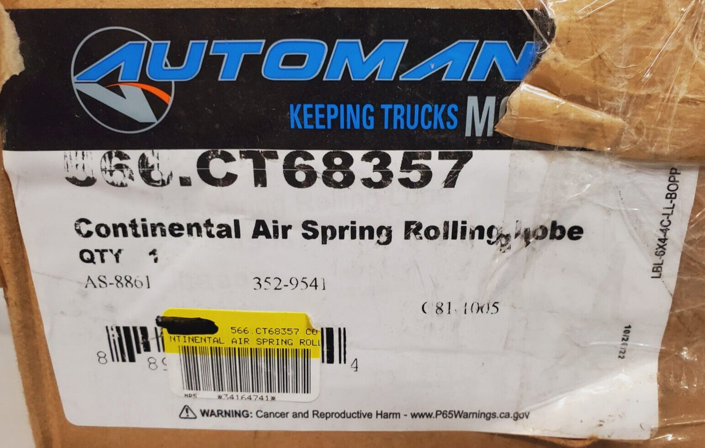 Automann Continental Air Spring Rolling Lobe 566.CT68357 | AS-8861 | 352-9541