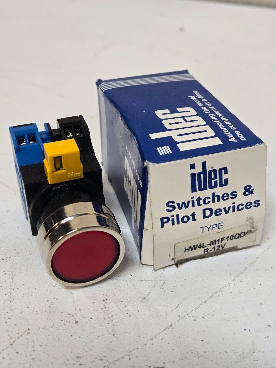 Idec Pushbutton Switch HW4L-M1F10QD | R-12V | U50412U | 543270 | HW-F10