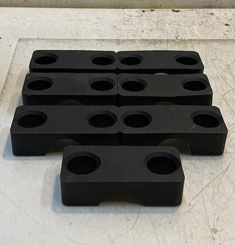 7 Quantity of Block Clamp Halves 4" Long 1-7/8" Wide 1" Thick 25mm Bore (7 Qty)