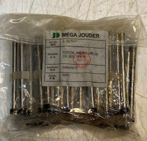80 Pieces of Mega Jouder R33275-7 Piercing Punches ISO 8020 Type A