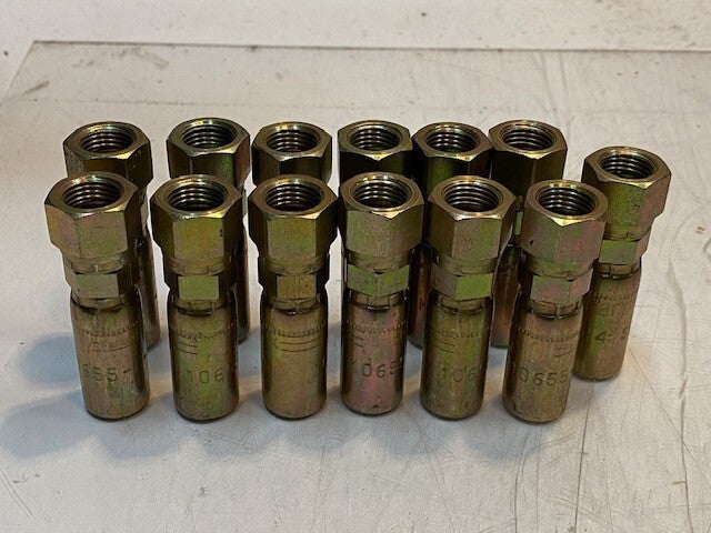 13 Quantity of Parker 10655-6-4 Parflex Hose End Crimp Fittings (13 Quantity)