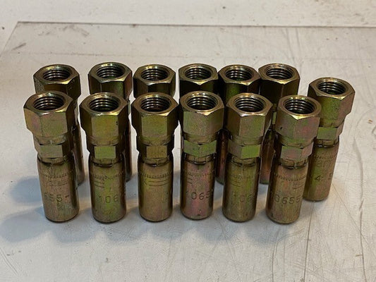 13 Quantity of Parker 10655-6-4 Parflex Hose End Crimp Fittings (13 Quantity)