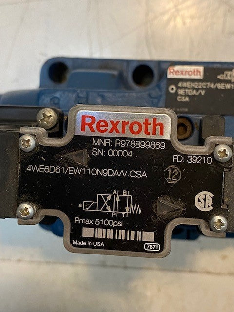 Rexroth Directional Control Valve 4WE6D61/EW110N9DA/V | 4WEH22C74/6EW110N9ETDA/V