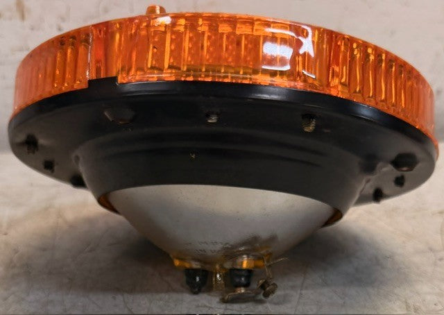 Round Amber Commercial Style Vehicle Turn Signal Warning Lamp Automotive Unit