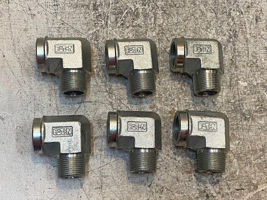 6 Qty of Eaton 90 Degree Elbow Hose Adapters Male 33mm Female ID 29mm (6 Qty)