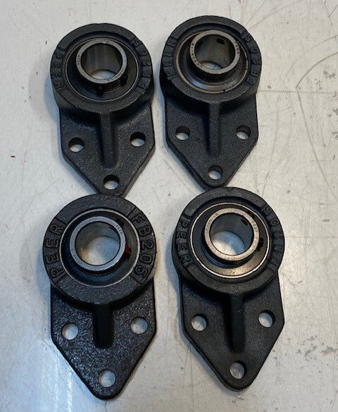4 Qty of Peer Flange Bracket FB205 Insert Bearing UC205-16 | 25mm Bore (4 Qty)