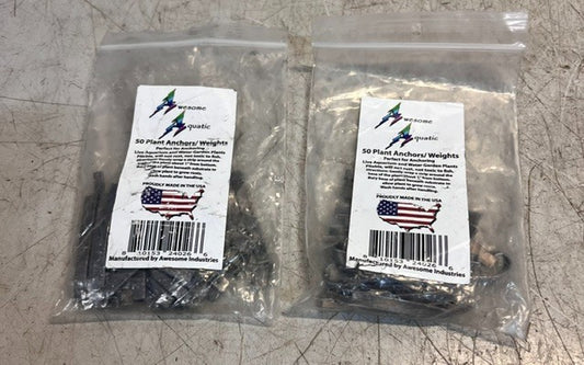 2 Bags Of Awesome Aquatic 50 Plant Anchors/Weights For Aquarium (100 Total)