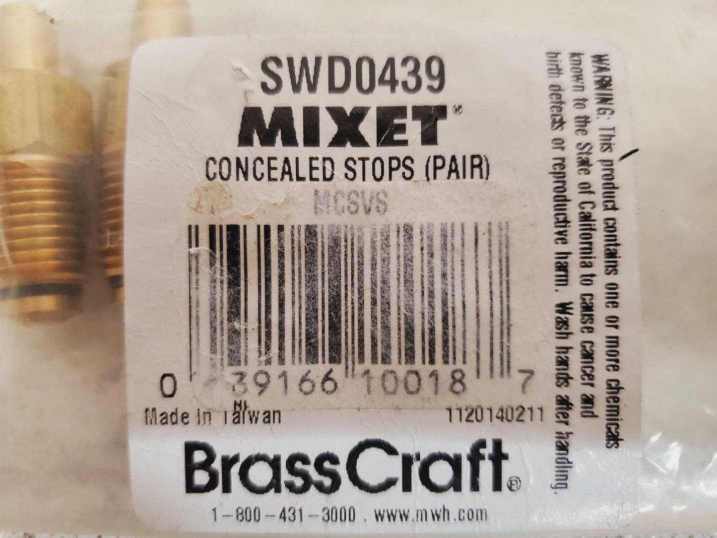 6 Qty BrassCraft Concealed Stops SWD0439 (6 Qty)