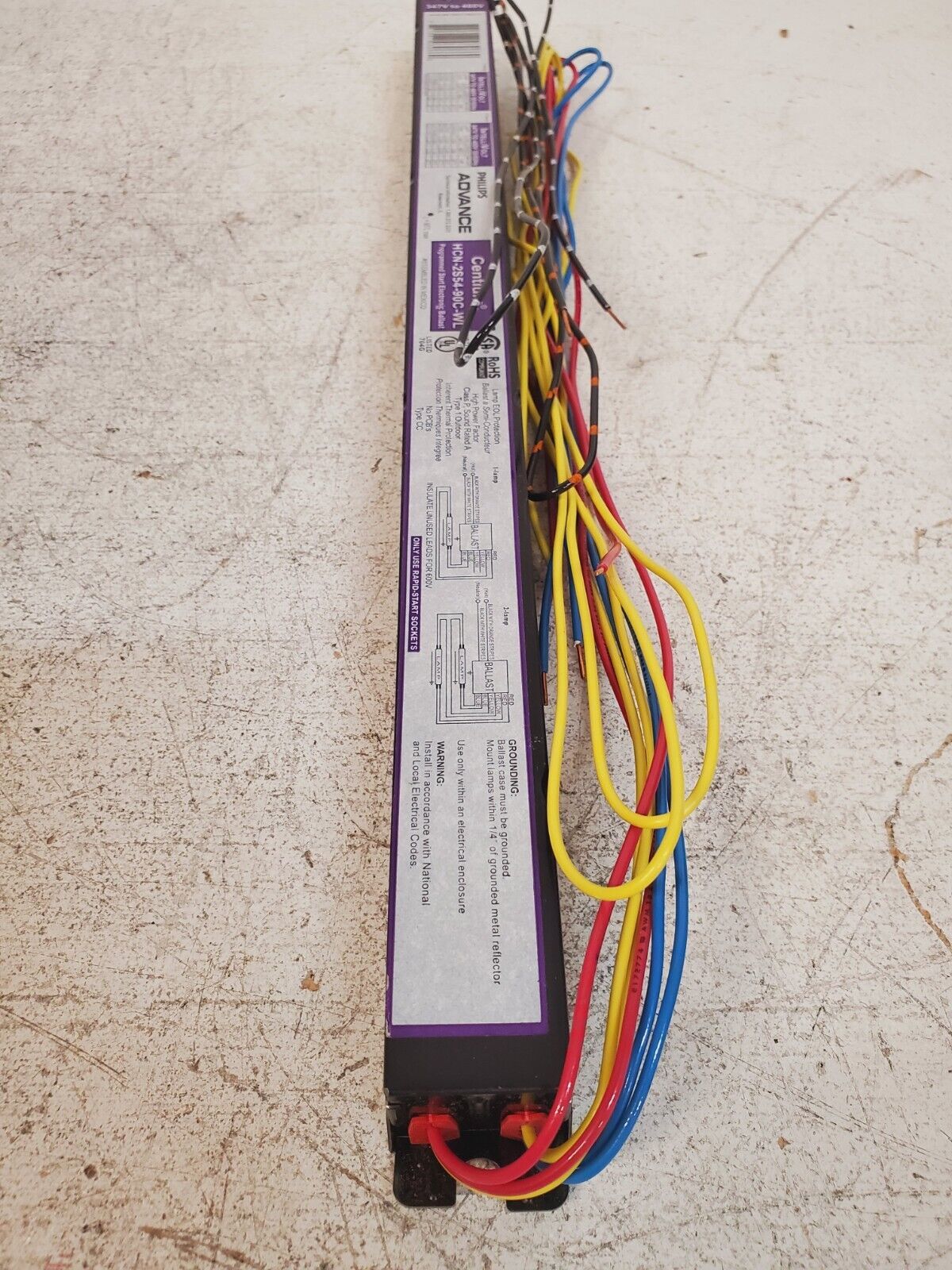 Philips Advance Fluorescent Ballast Centium HCN-2S54-90C-WL