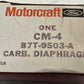 4 Quantity of Ford Motorcraft Carburetor Diaphragms B7t-9503-A | C571A (4 Qty)
