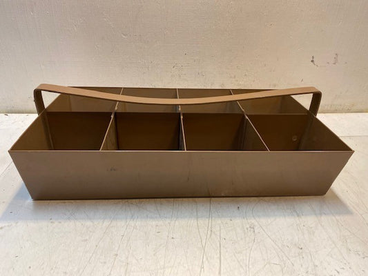 Heavy Duty Vintage Industrial Metal Carrying Tote Tray 8 Compartments 18" x 10"