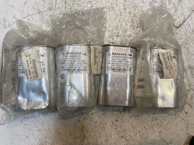 4 Quantity of Aerovox Capacitors Z93S5426P07N 26uF 540V 50/60Hz (4 Quantity)