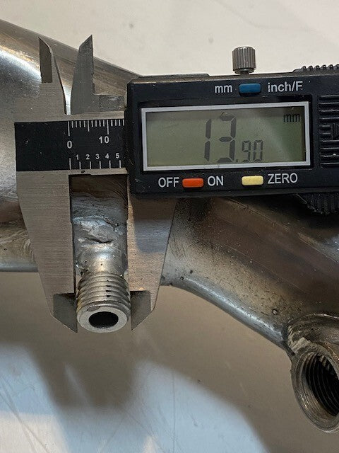 3-Branch Exhaust Header 25" L  52mm Bore 39mm Branch Bore 14mm Thread