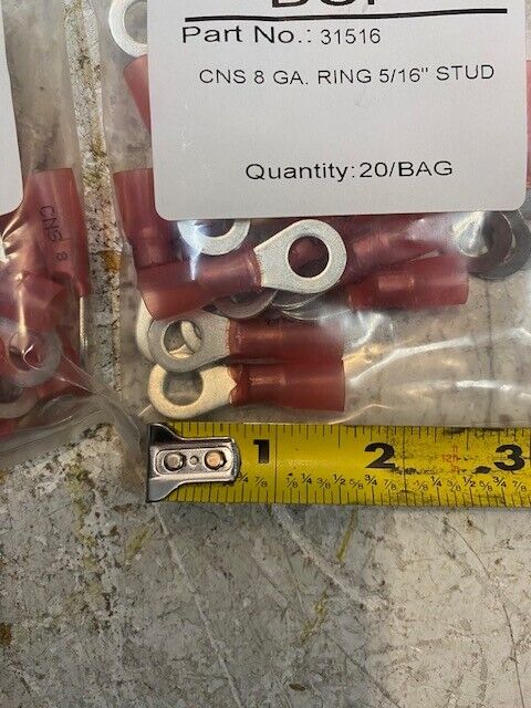 8 Packs of 20 CNS 8 GA. Ring Terminals 3/8" Studs 31516 (160 Pcs Total)