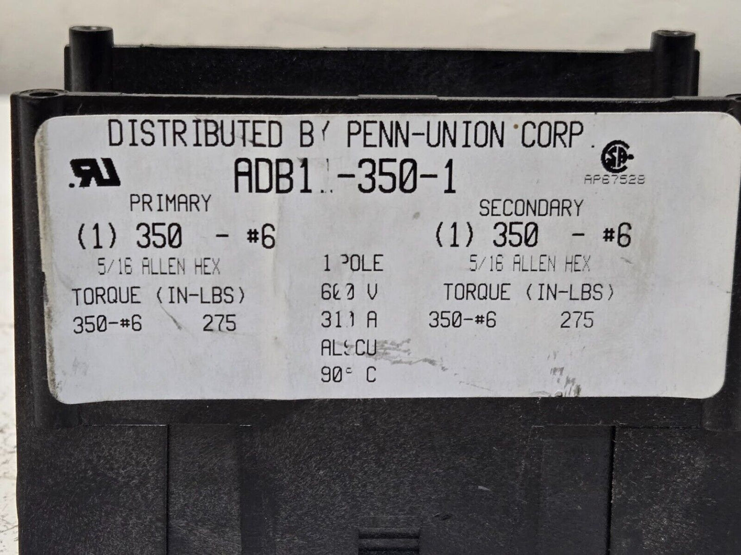 Penn-Union Power Distribution Block ADB11-350-1