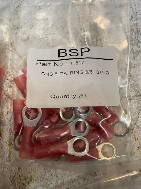 8 Packs of 20 CNS 8 GA. Ring Terminals 3/8" Studs 31516 (160 Pcs Total)