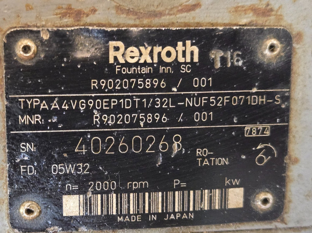 Rexroth Hydraulic Pump AA4VG90EP1DT1/32L-NUF52F071DH-S | R902075896/001 | 7874
