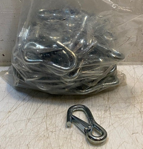 Bag of 50 Heavy Duty Steel 4-Inch Utility Safety Snap Hooks Made in Taiwan