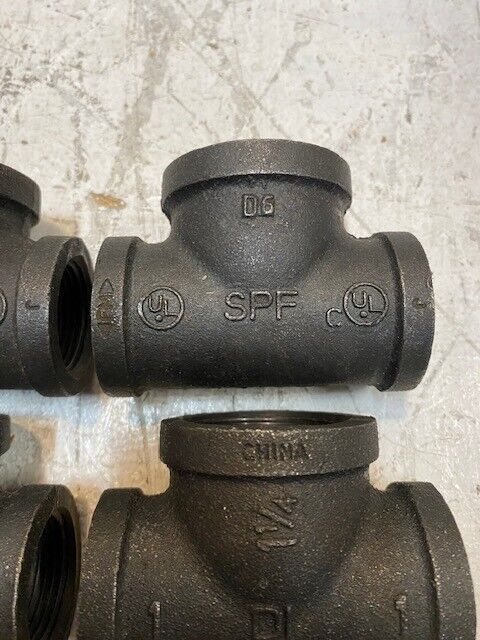 6 Quantity of SPF Tee Forged Steel 1-1/4" Middle 1" Sides DI D6 (6 Quantity)