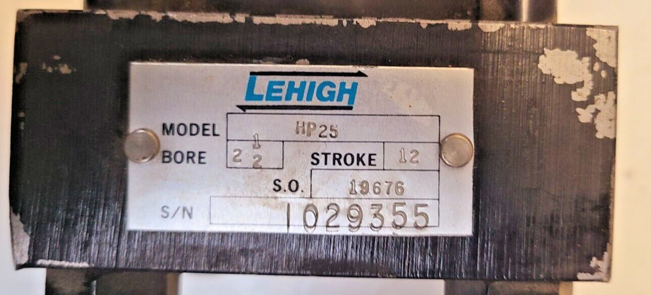 Lehigh Pneumatic Air Cylinder Model HP25 S/N 1029355 | 19676