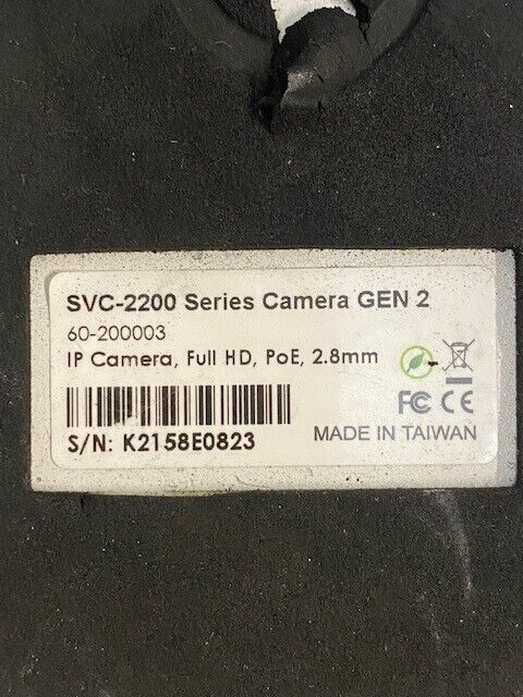 2 USED Safety Vision Cameras SVC-2200 Series GEN2 60-200003 K2158E0823 -2 Qty