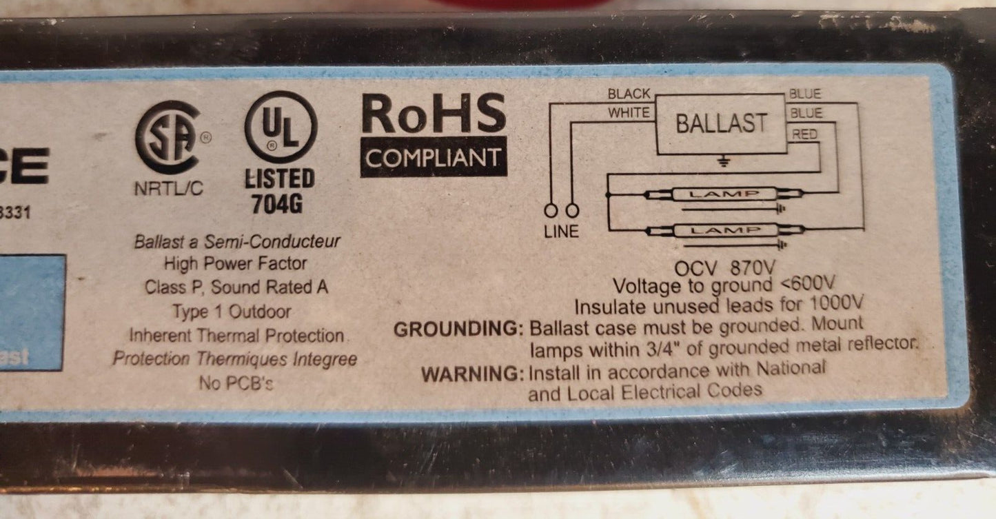 2 Quantity of Philips Advance Fluorescent Ballasts IOP-2P59-SC (2 Qty)