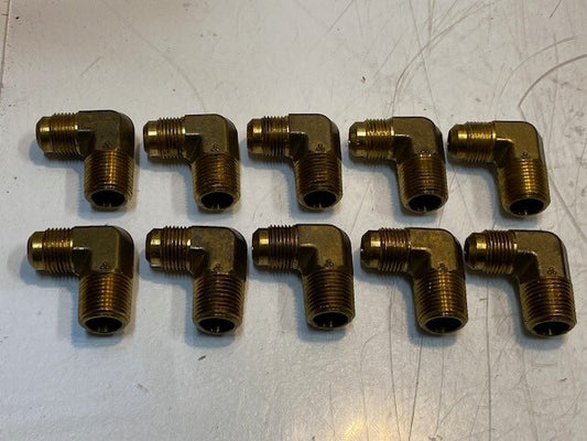 10 Quantity of 90 Degree Male Elbow Fittings 21mm Thread 19mm Thread (10 Qty)