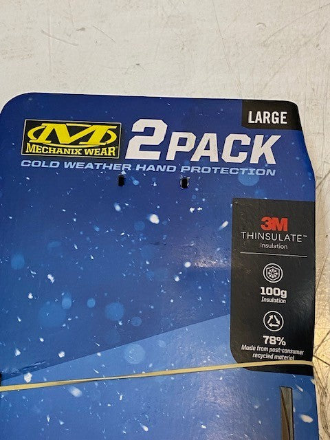 Mechanix Wear 2 Pack Size L 1816316 Fluid Repellant 100g Insulation