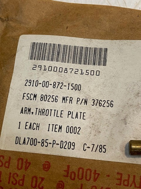 5 Quantity of OMC Parts Throttle Plate Arms 2910-00-872-1500 | 376256 (5 Qty)