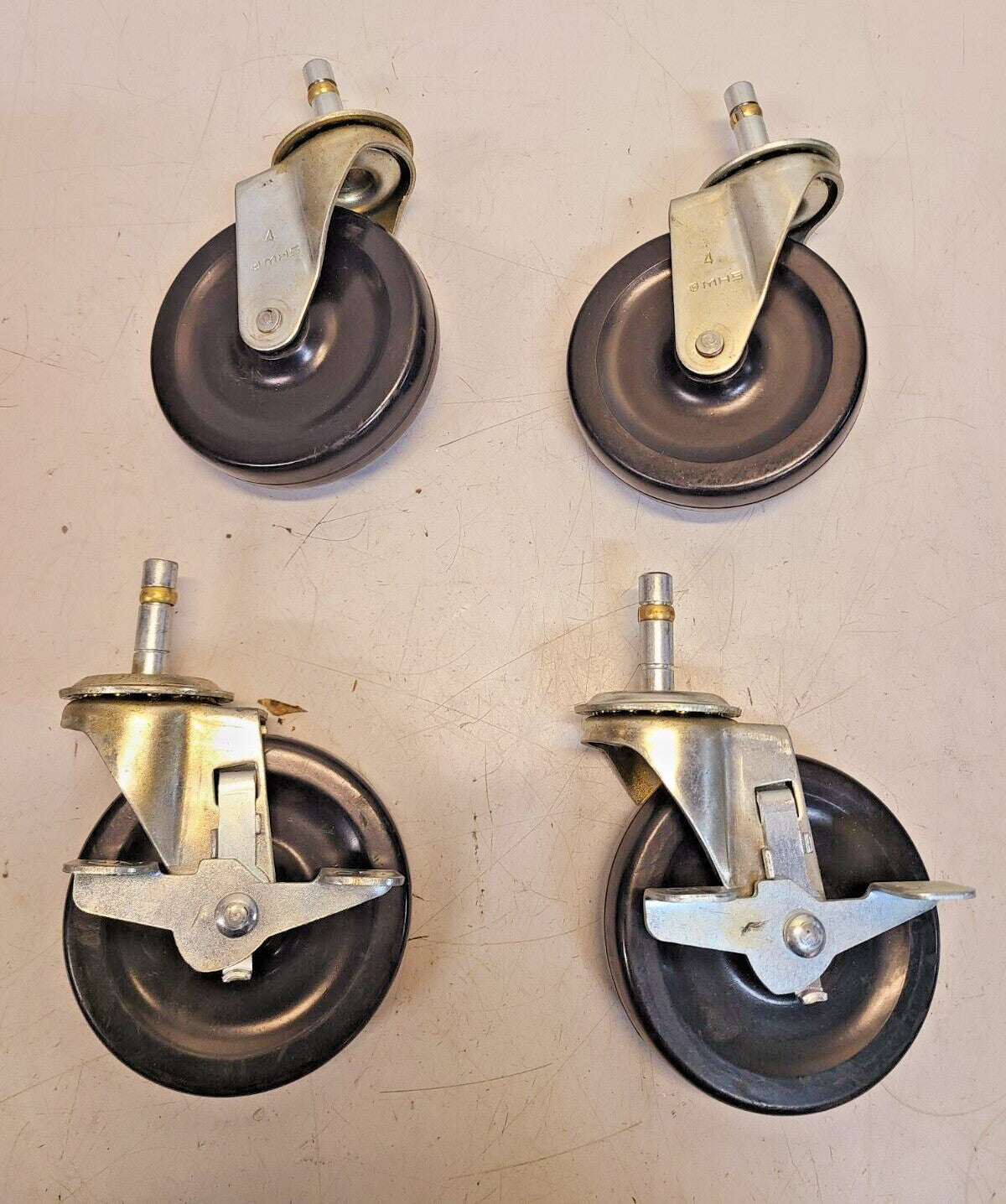 4 Quantity of 4" Black Swivel Casters (4 Qty)