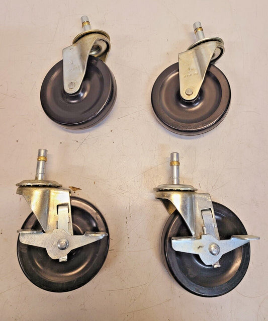 4 Quantity of 4" Black Swivel Casters (4 Qty)