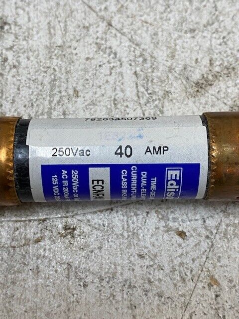 10 Qty of Edison ECNR40 Time Delay Dual-Element Fuses 250Vac 40Amp (10 Quantity)