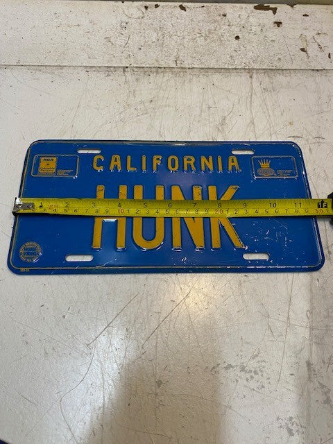 California Hunk License Plate RCA Columbia Pictures Home Video 32523