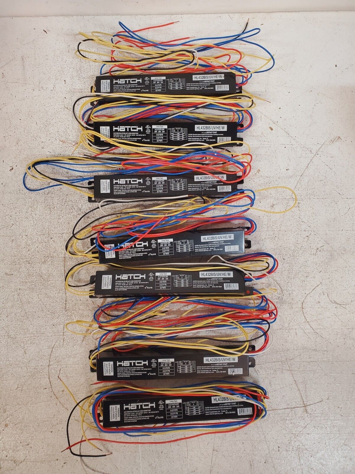 7 Quantity of Hatch Linear Fluorescent Ballasts 120V-277 HL432BIS/UV/HE/W(7 Qty)